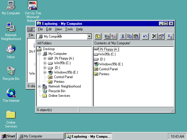 Screenshot of Windows 95 File Explorer